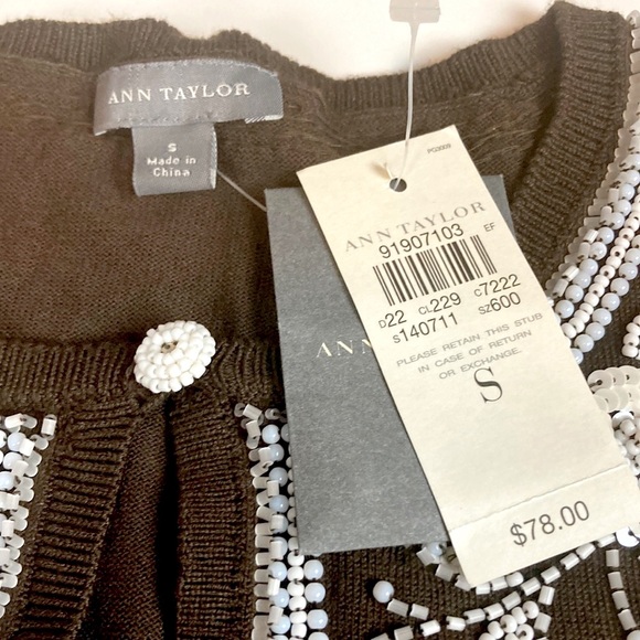 ANN TAYLOR exquisite beaded sleeveless sweater, NWT, MSRP $78, small. - Picture 2 of 7